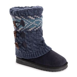 (Size 7) Muk Luks Women's Cheryl Boots (Indigo Marl)